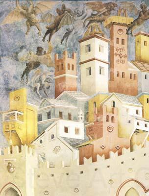 GIOTTO di Bondone The Devils Cast out of Arezzo (mk08) Spain oil painting art